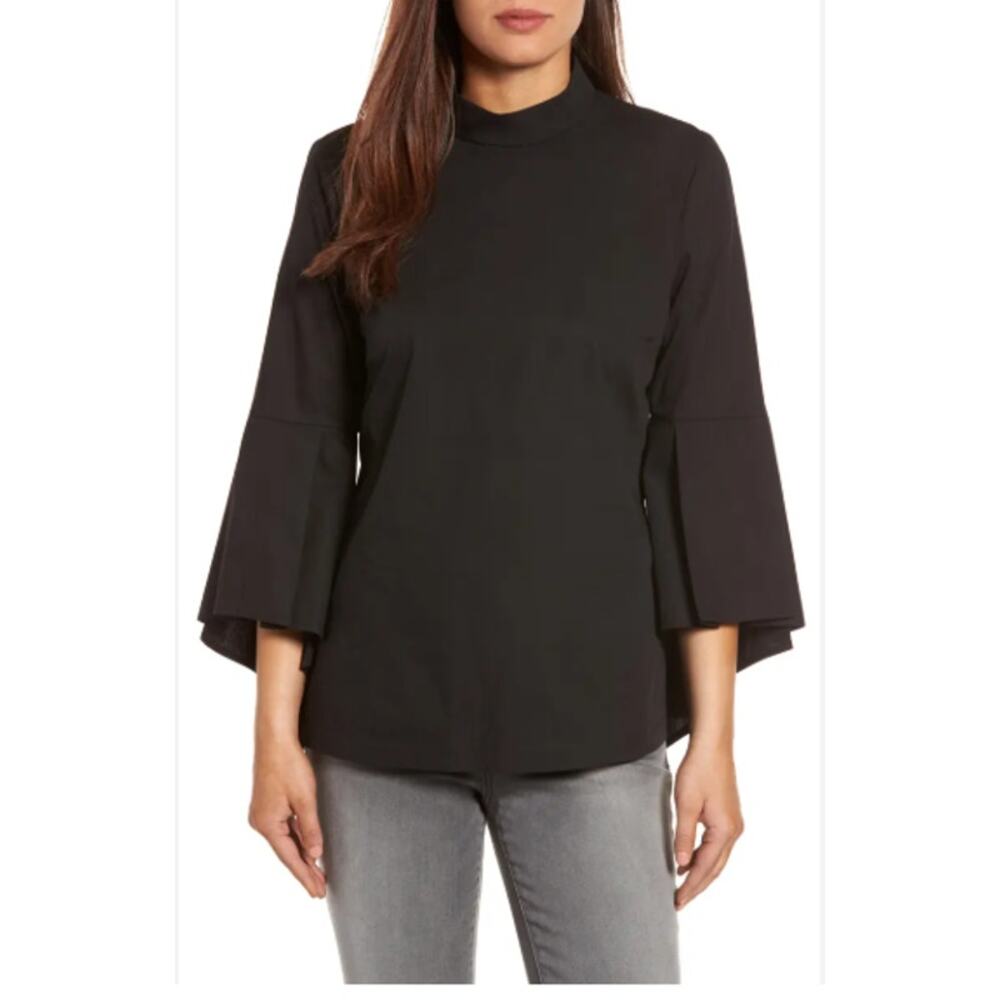Black Bell Sleeve Top - Pleione -  Size Medium